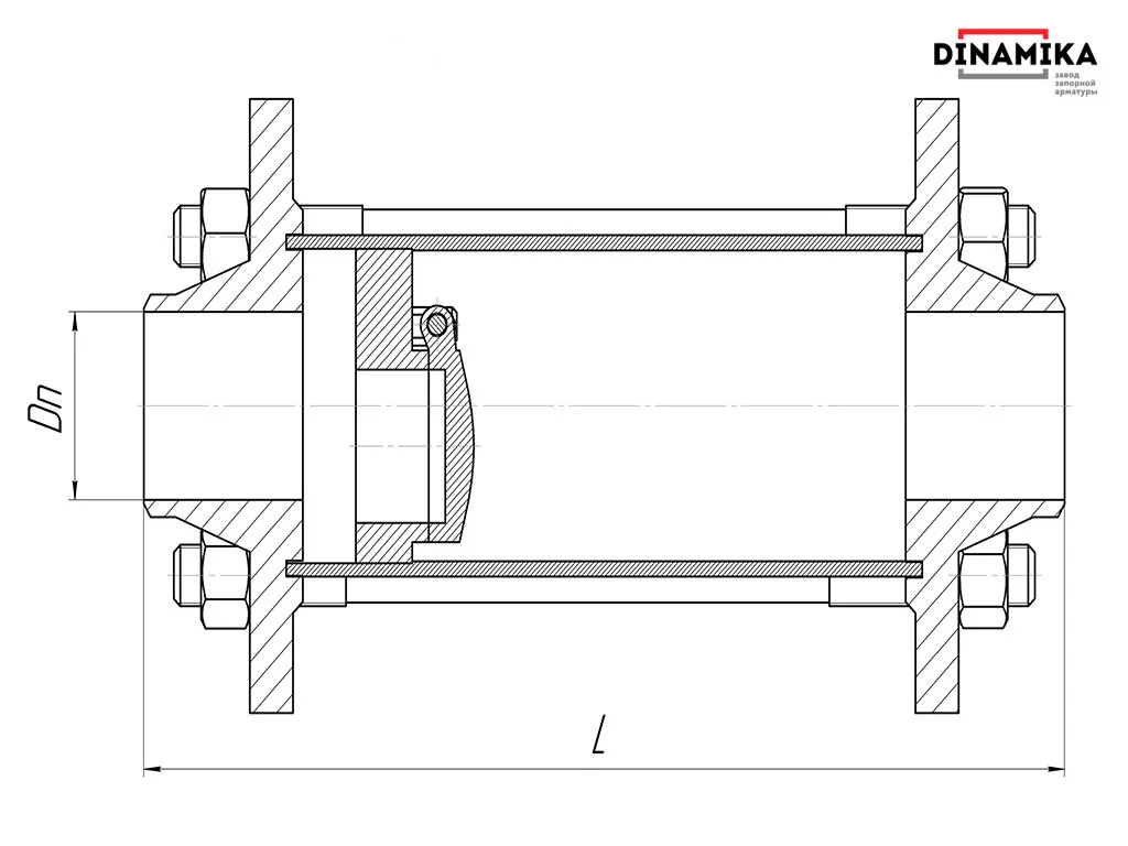Обратный клапан 19нж38нж Ду125 межфланцевый